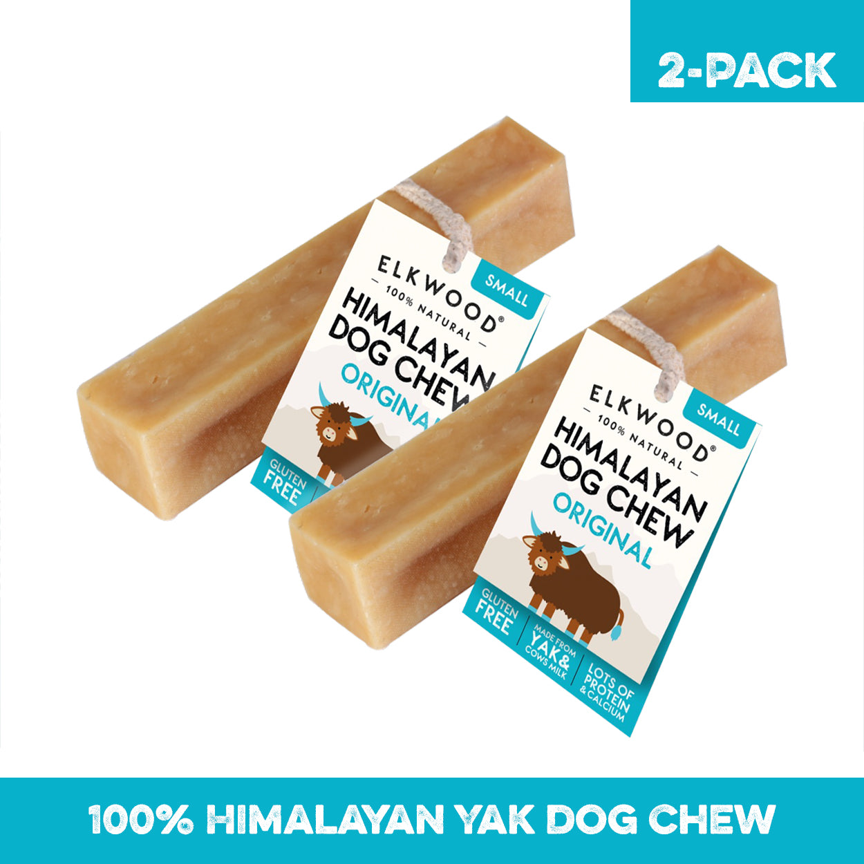 Elkwood 100% Himalayan Yak Cheese Dog Chew | Small Twin Pack