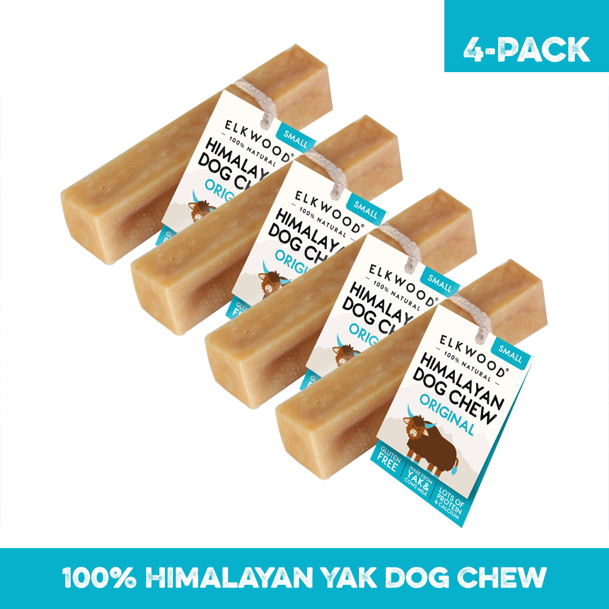 Elkwood 100% Himalayan Yak Cheese Dog Chew | Small Value Pack (4-Chews)