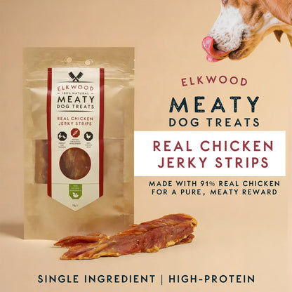 Elkwood 100% Real Chicken Jerky Strips 4-Pack | 4 x 70g