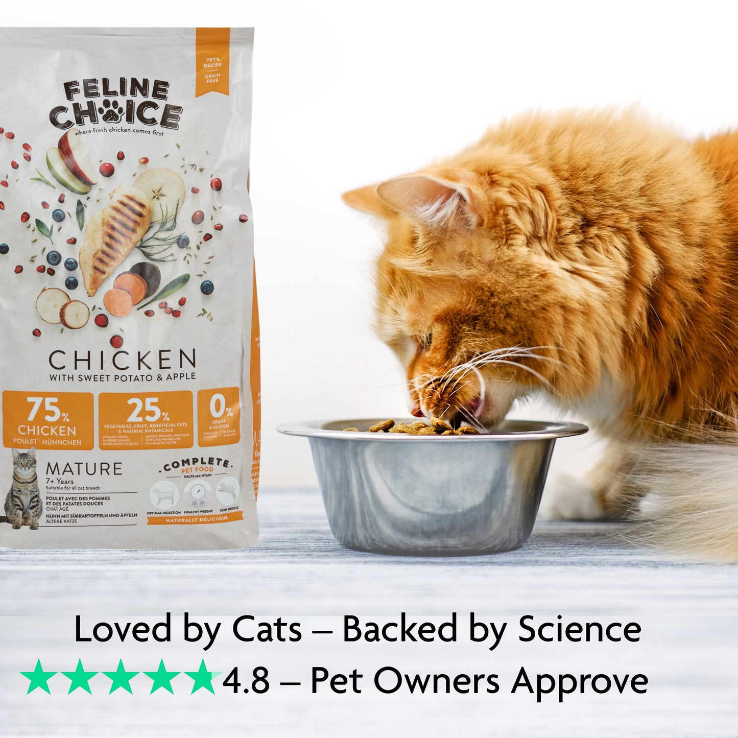 Feline Choice Grain-Free Senior Dry Cat Food – Chicken, Sweet Potato & Apple