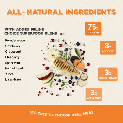 Feline Choice Grain-Free Complete Adult Dry Cat Food – Chicken, Sweet Potato & Apple