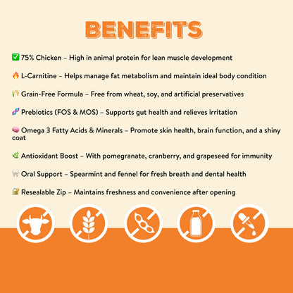 Feline Choice Grain-Free Complete Adult Dry Cat Food – Chicken, Sweet Potato & Apple