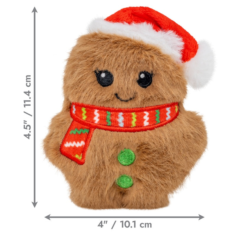 KONG Christmas Snuzzles Mini Santa Gingerbread Dog Toy