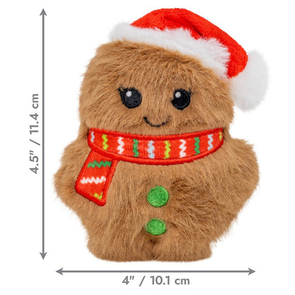KONG Christmas Snuzzles Mini Santa Gingerbread Dog Toy
