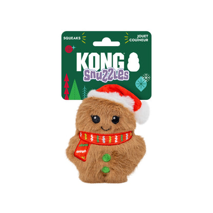 KONG Christmas Snuzzles Mini Santa Gingerbread Dog Toy