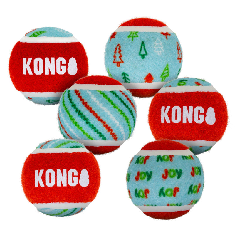 KONG Christmas Holiday SqueakAir® Small Tennis Balls