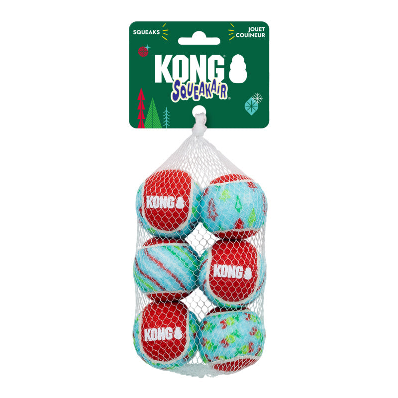KONG Christmas Holiday SqueakAir® Small Tennis Balls