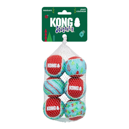 KONG Christmas Holiday SqueakAir® Small Tennis Balls