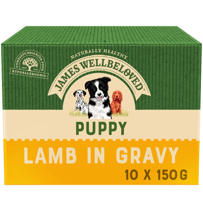 James Wellbeloved James Wellbeloved Wet Gravy Lamb Puppy Dog pet food packaging