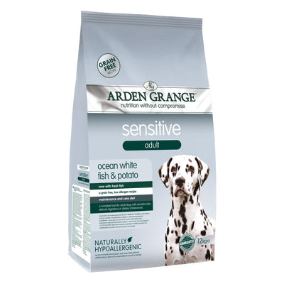 Arden Grange Arden Grange Sensitive Grain Free Whitefish pet food packaging