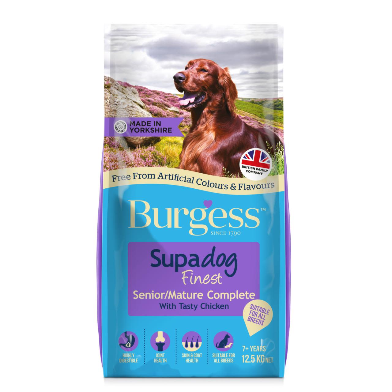Burgess Burgess Supadog Chicken Senior Dry Dog Food pet food packaging