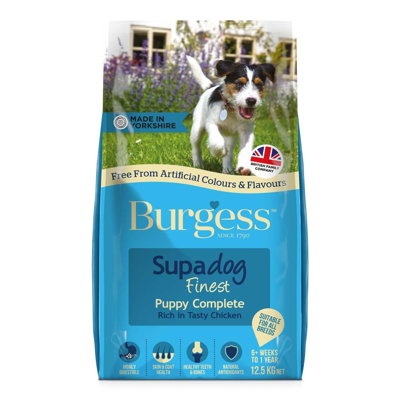 Burgess Burgess Supadog Chicken Herring Puppy Dry Dog Food pet food packaging