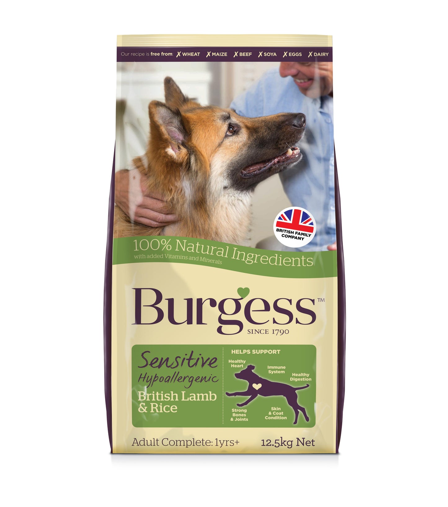 Burgess Sensitive Hypoallergenic Adult Complete Dry Dog Food - Lamb & Rice