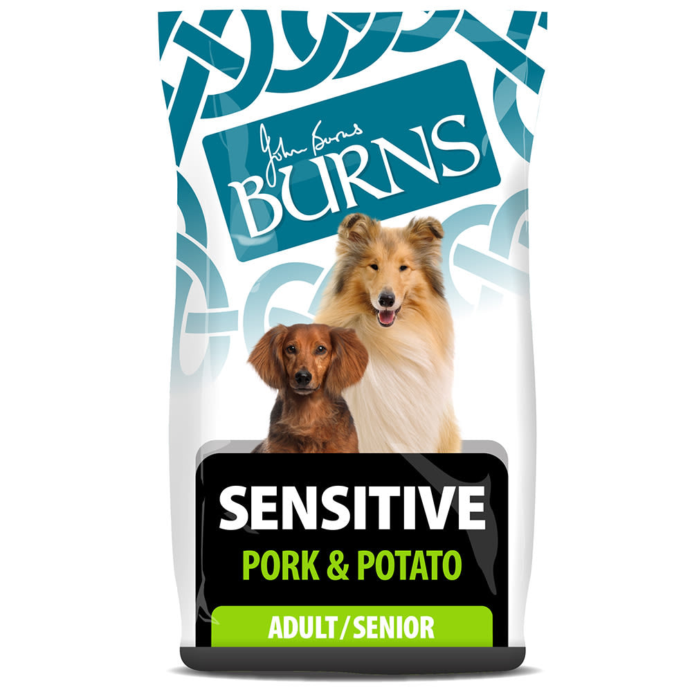 Burns Burns Sensitive Pork Adult Dry Dog Food pet food packaging