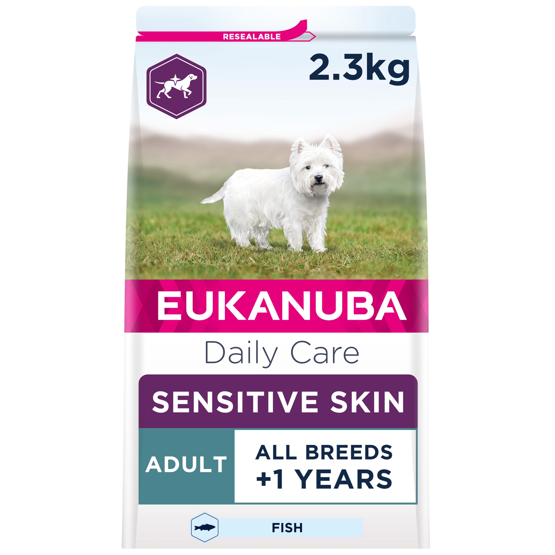 Eukanuba Eukanuba Daily Care Sensitive Skin Herring Adult Dry Dog Food pet food packaging