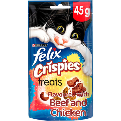 Felix Crispies Adult Cat Treats - Chicken & Beef