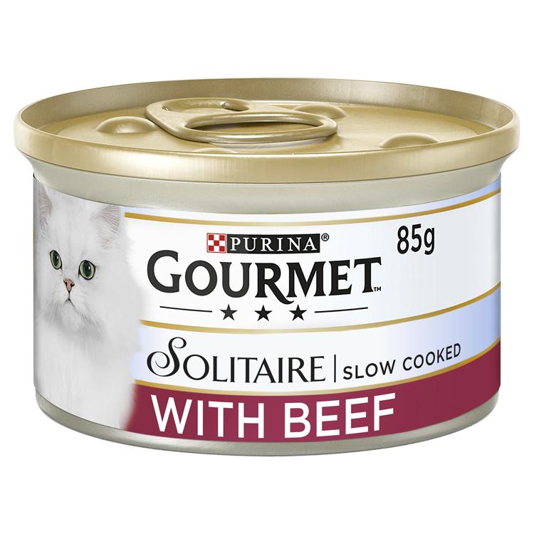 Gourmet Gourmet Solitaire Beef Adult Wet Cat Food pet food packaging