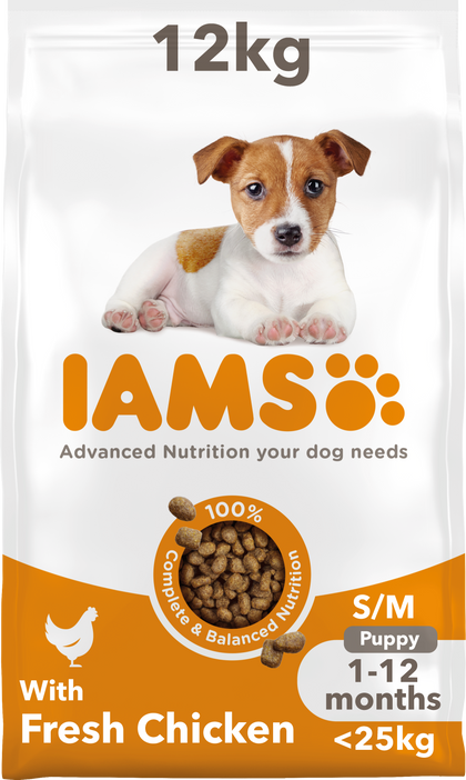 Iams Vitality Puppy Small/Medium Breed Upto 1 Year Dry Dog Food - Fresh Chicken