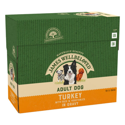 James Wellbeloved Adult Wet Dog Food Pouches - Turkey & Rice