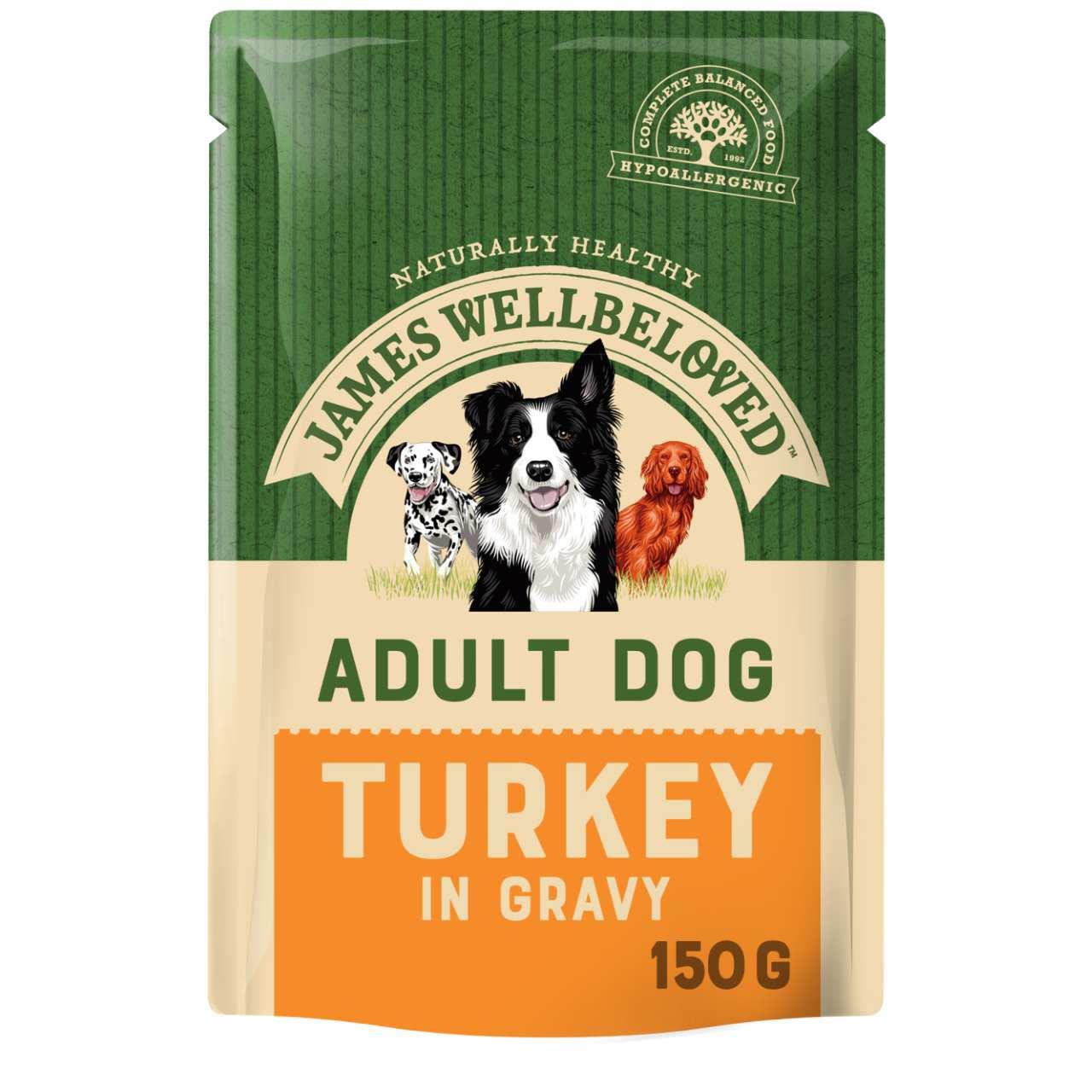 James Wellbeloved Adult Wet Dog Food Pouches - Turkey & Rice