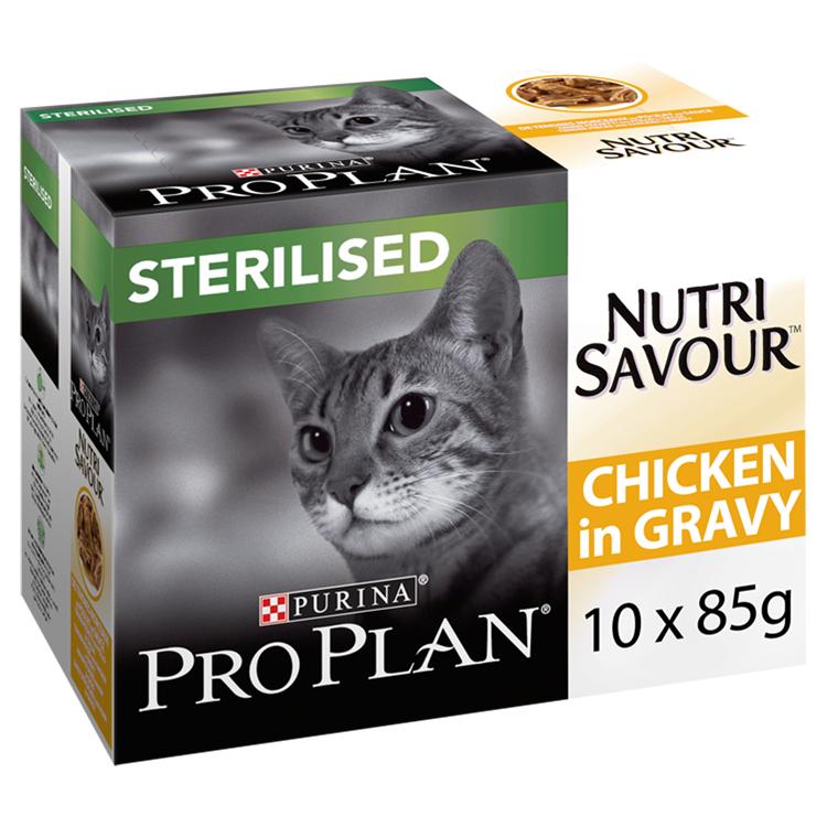 Pro Plan Pro Plan Purina Nutrisavour Sterilised Chicken Adult Wet Cat Food pet food packaging