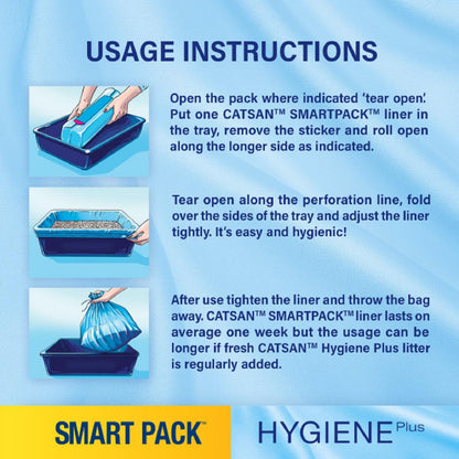 Catsan Hygiene Smart Pack 2x Inlays Cat Litter Dust-Free Litter Tray Liner