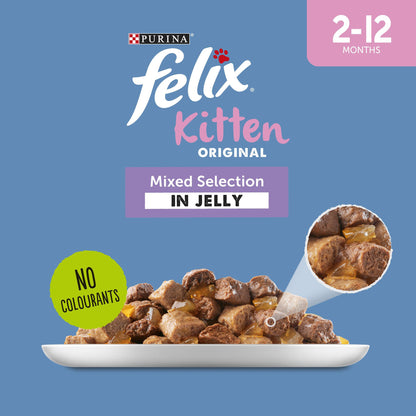 Felix Kitten Mixed Selection in Jelly Cat Food Pouches