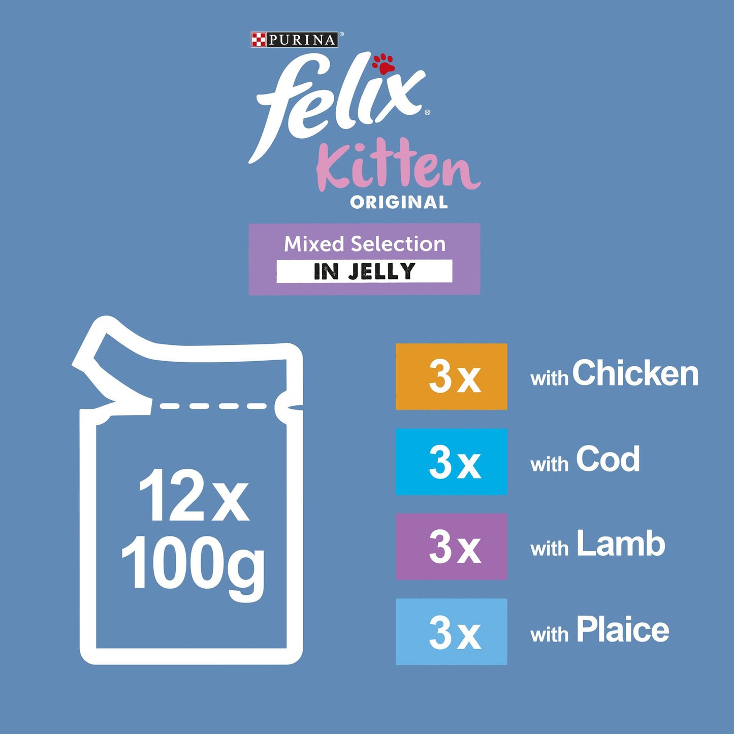 Felix Kitten Mixed Selection in Jelly Cat Food Pouches