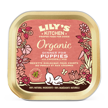 Lily's Kitchen Organic Dinner for Puppies Wet Dog Food - Chicken & Vegetables
