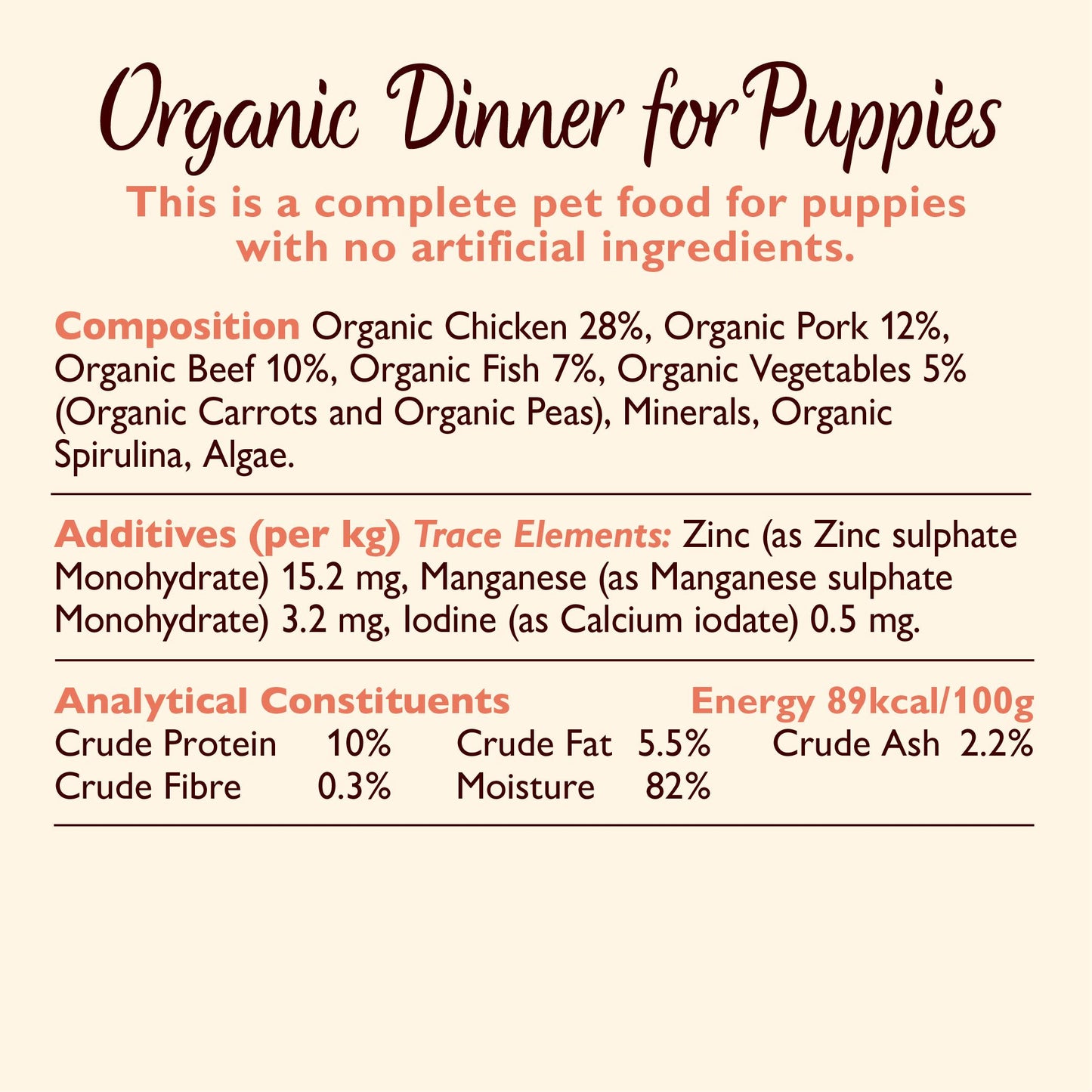 Lily's Kitchen Organic Dinner for Puppies Wet Dog Food - Chicken & Vegetables