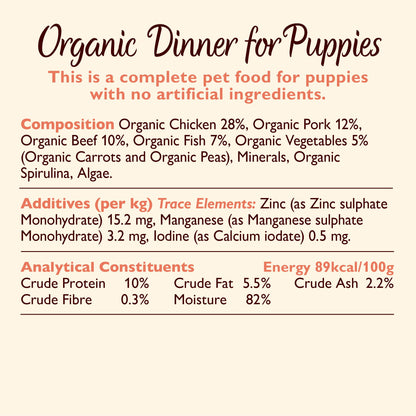 Lily's Kitchen Organic Dinner for Puppies Wet Dog Food - Chicken & Vegetables