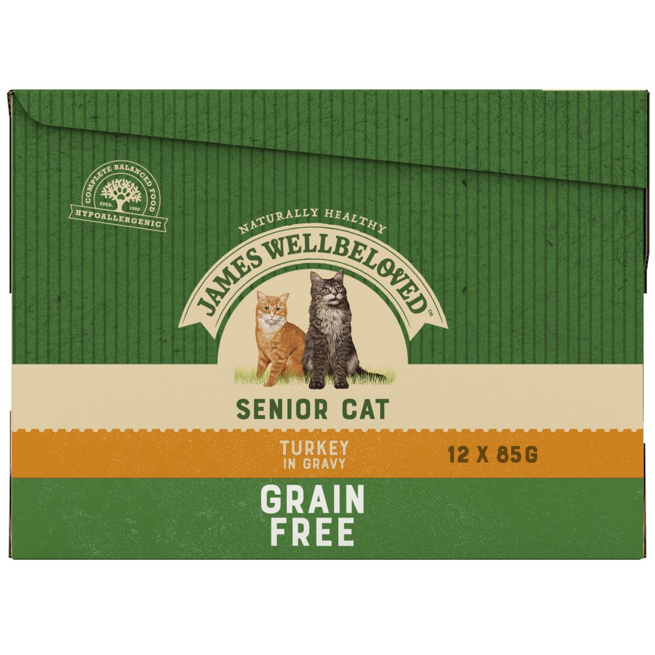 James Wellbeloved Grain Free Senior Cat Food Pouches Turkey in Gravy