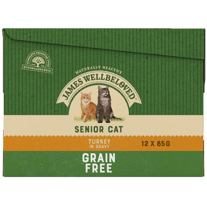 James Wellbeloved Grain Free Senior Cat Food Pouches Turkey in Gravy