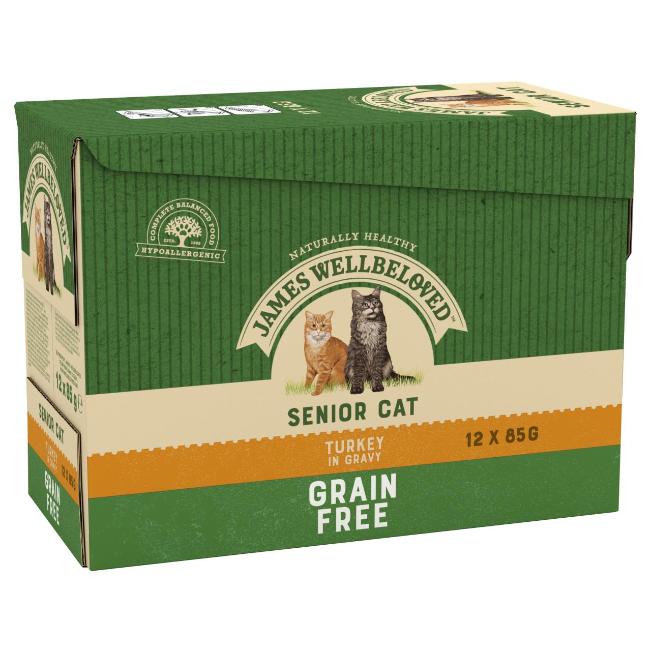 James Wellbeloved Grain Free Senior Cat Food Pouches Turkey in Gravy