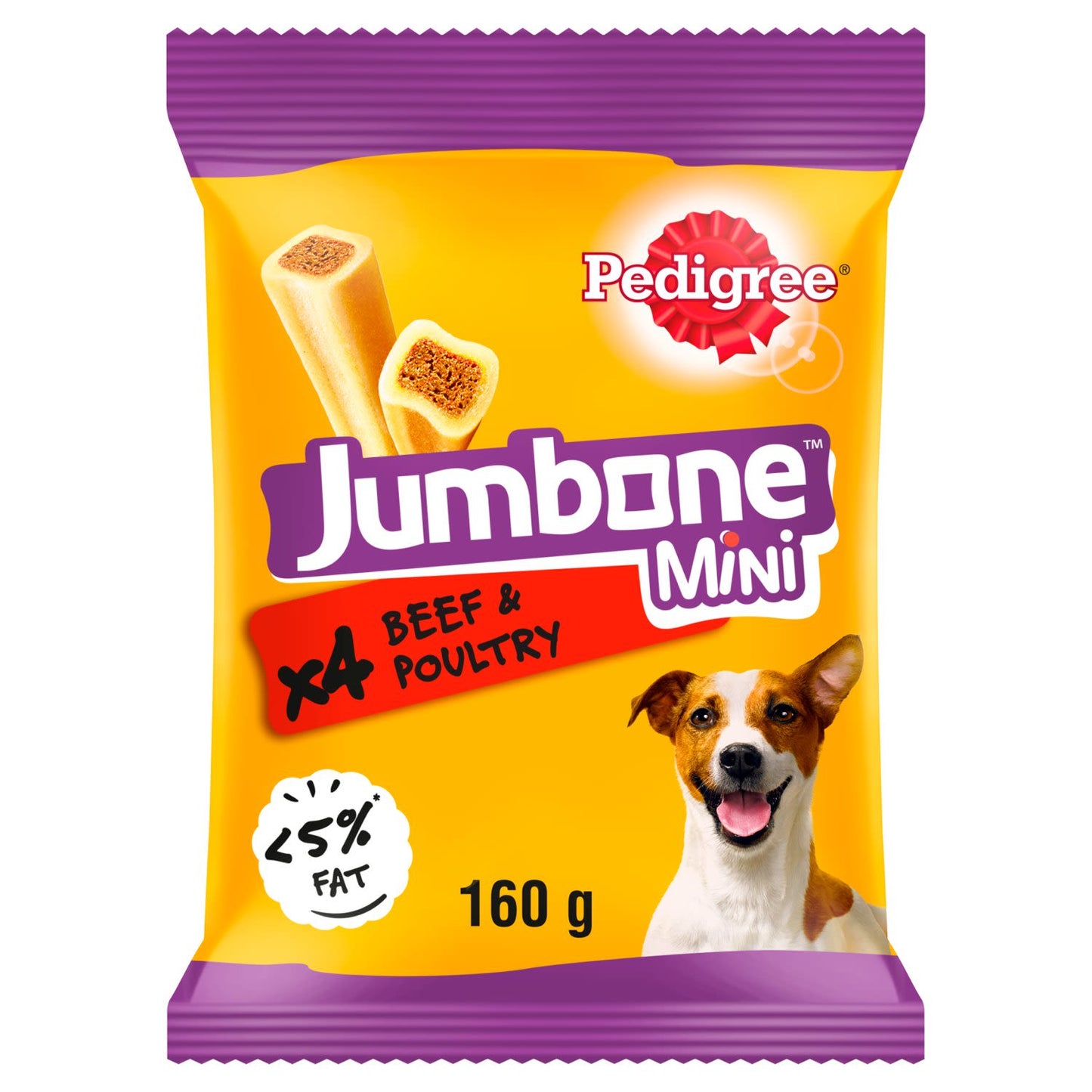 Pedigree Jumbone Mini Adult Small Dog Treats Beef & Poultry 4 Chews
