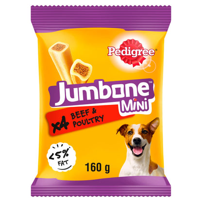 Pedigree Jumbone Mini Adult Small Dog Treats Beef & Poultry 4 Chews