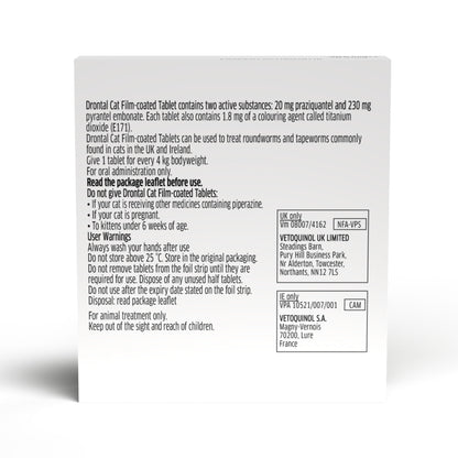 Drontal Wormer Tablets for Small and Medium Cats (2 to 4kg)