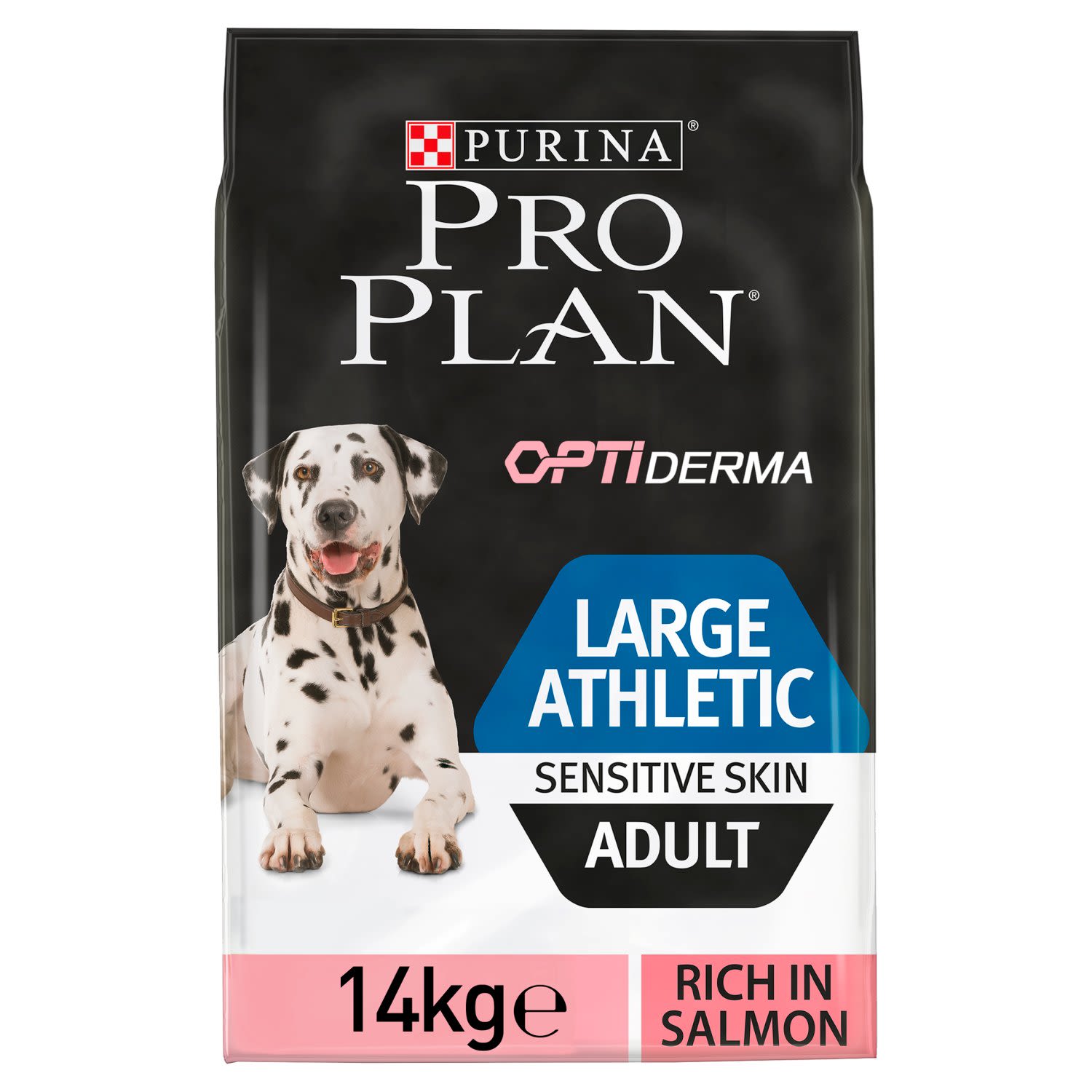 Pro Plan Pro Plan Purina Opti Derma Sensitive Skin Athletic Salmon Adult Dry Dog Food pet food packaging