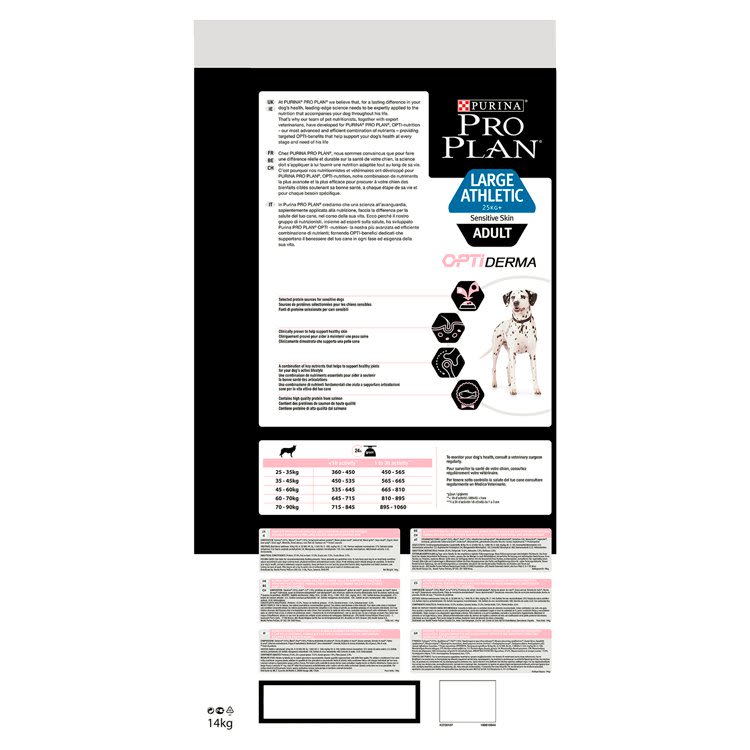 Purina Pro Plan Opti Derma Sensitive Skin Large Athletic Adult Dry Dog Food - Salmon