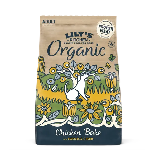 Lily's Kitchen Organic Adult Dry Dog Food - Chicken Bake with Vegetables & Herbs