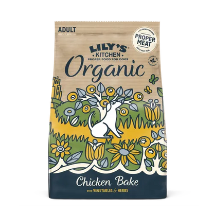 Lily's Kitchen Organic Adult Dry Dog Food - Chicken Bake with Vegetables & Herbs