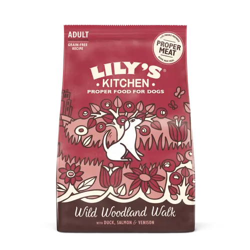 Lily's Kitchen Lily'S Kitchen Wild Woodland Walk Duck Lamb Salmon Venison Adult Dry Dog Food pet food packaging