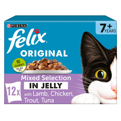 Felix Senior Cat Food Mixed Lamb In Jelly