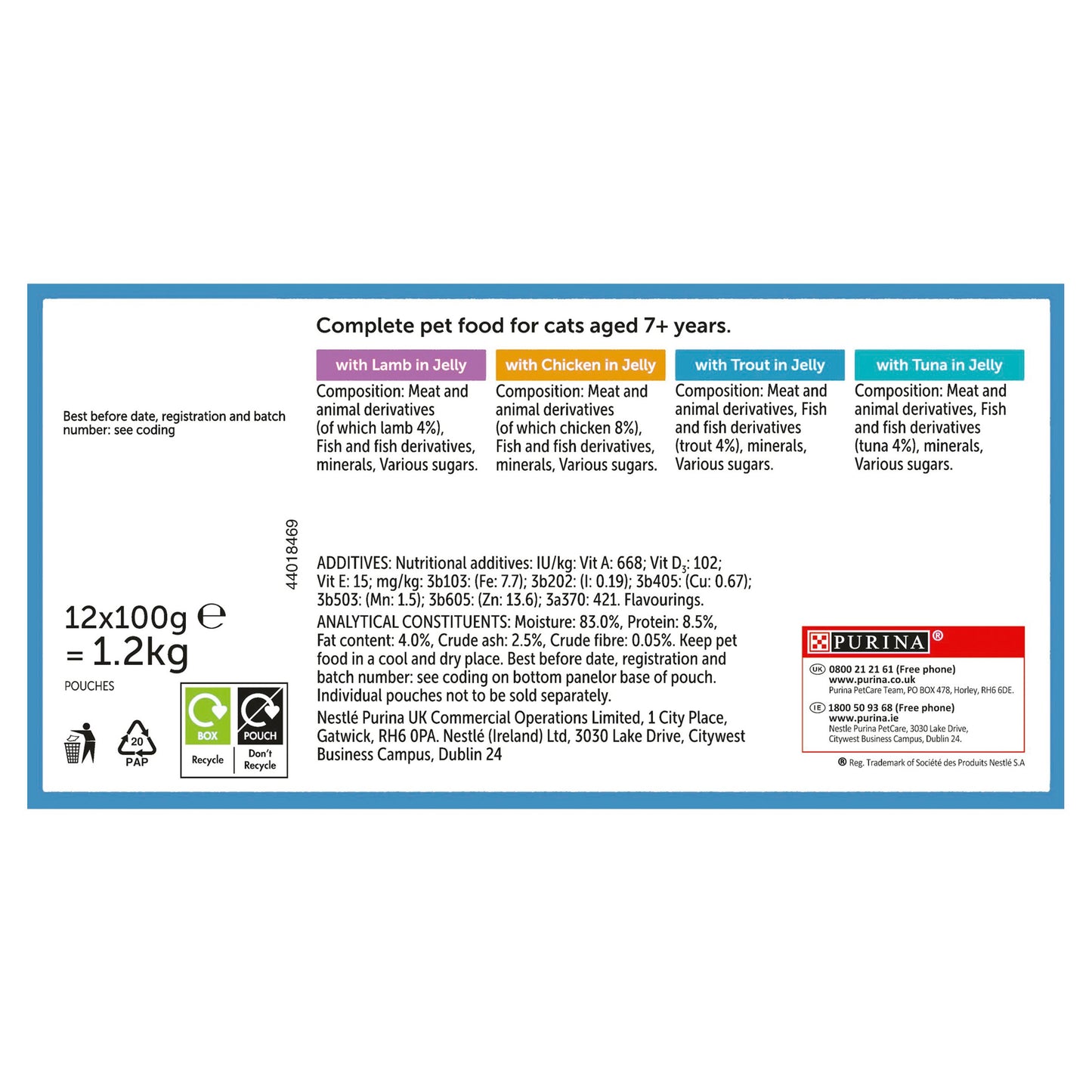 Felix Senior Cat Food Mixed Lamb In Jelly