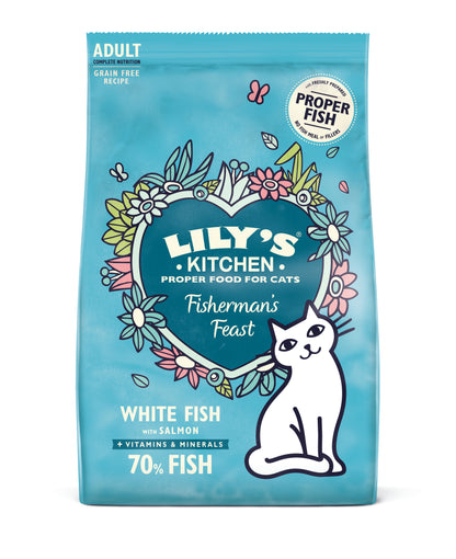 Lily's Kitchen Fishermans Feast Grain-free Adult Dry Cat Food - White Fish & Salmon