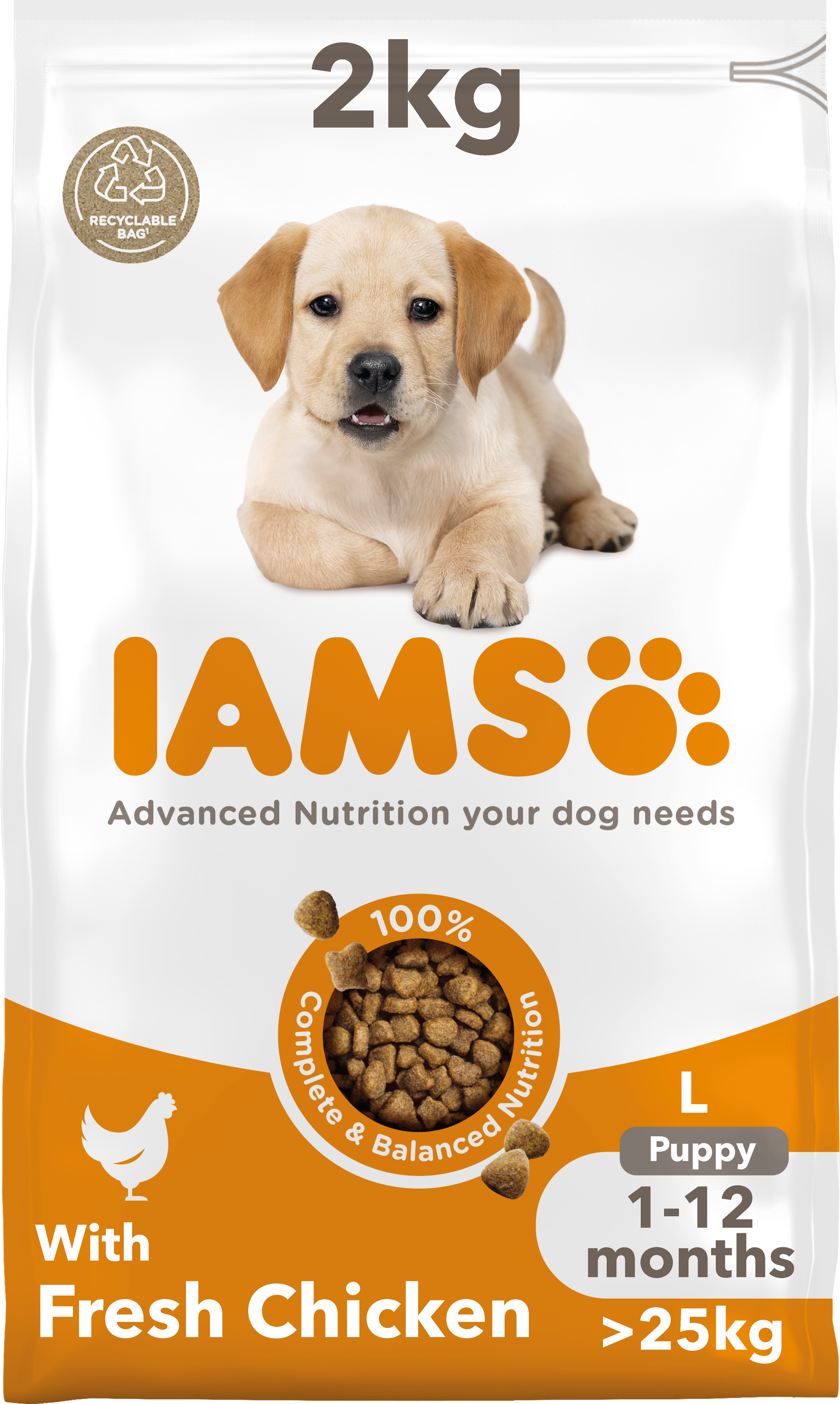 Iams Iams For Chicken Turkey Puppy Dry Dog Food pet food packaging