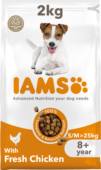 IAMS Iams Small Chicken Senior Dry Dog Food pet food packaging