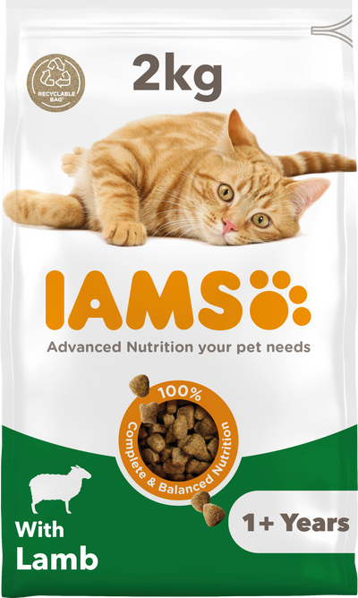 Iams Iams Lamb Adult Dry Cat Food pet food packaging