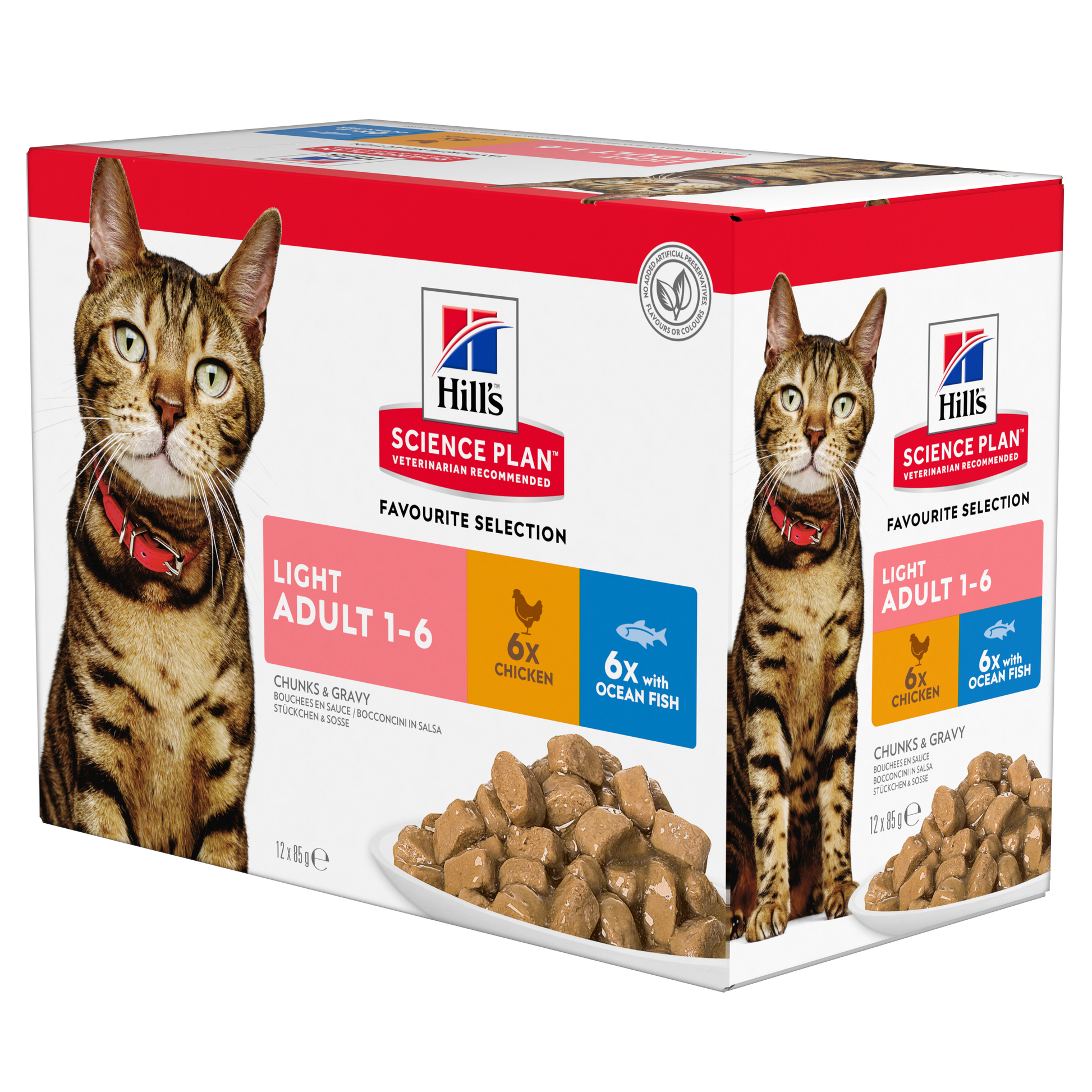 Hill's Hill'S Science Plan Feline Light Favourite Selection Chicken Adult Wet Dog Food pet food packaging