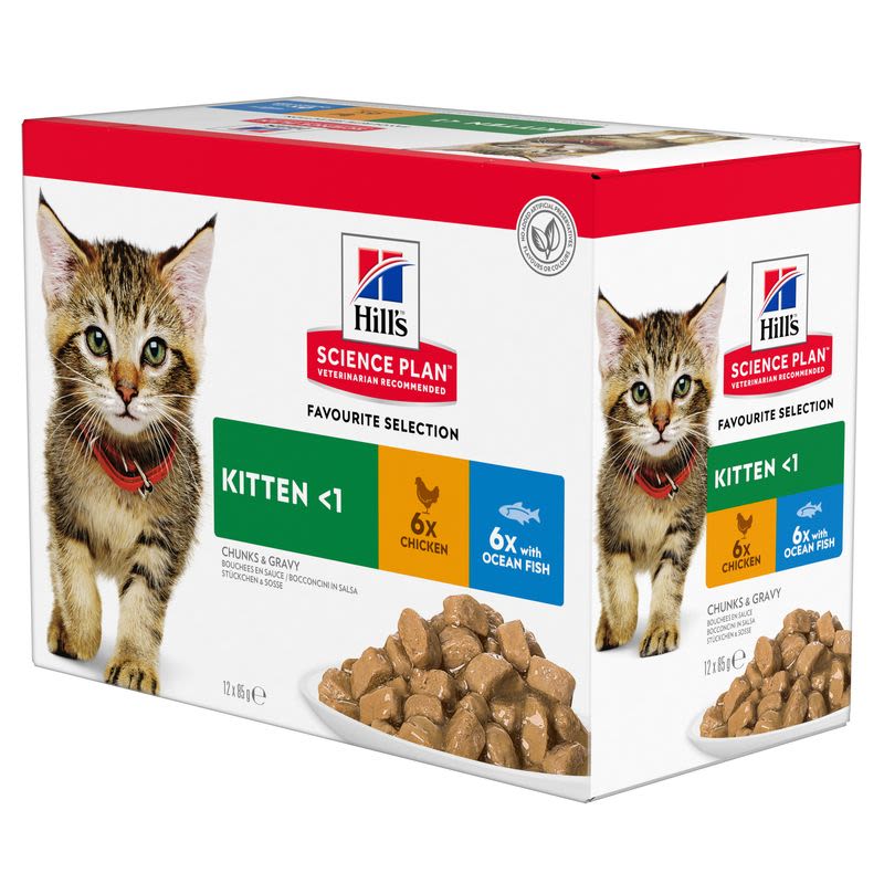 Hill's Hill'S Science Plan Favourite Selection Chicken Kitten Wet Cat Food pet food packaging